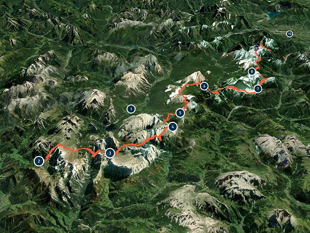Map of The Italian Dolomites Full Route