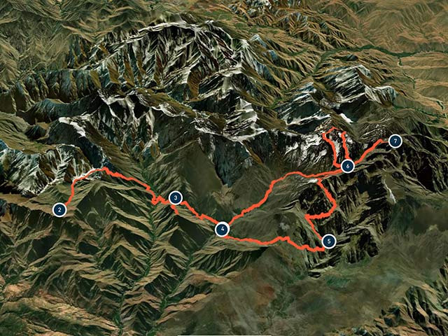 Map of Mount Toubkal Trek Full Route
