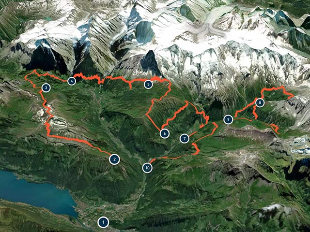 Map of Tour of the Jungfrau Full Route