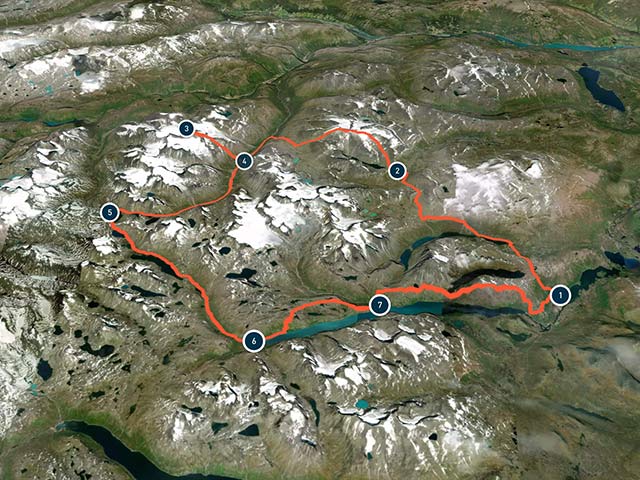 Map of Tour of the Jotunheimen Full Route
