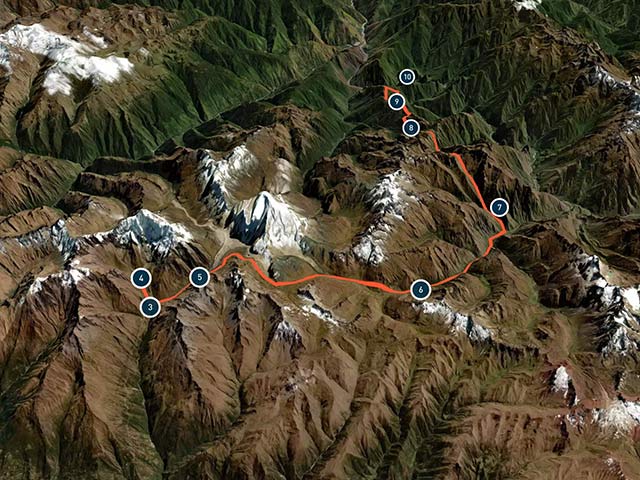 Map of Salkantay and Inca Trail Peru Full Route