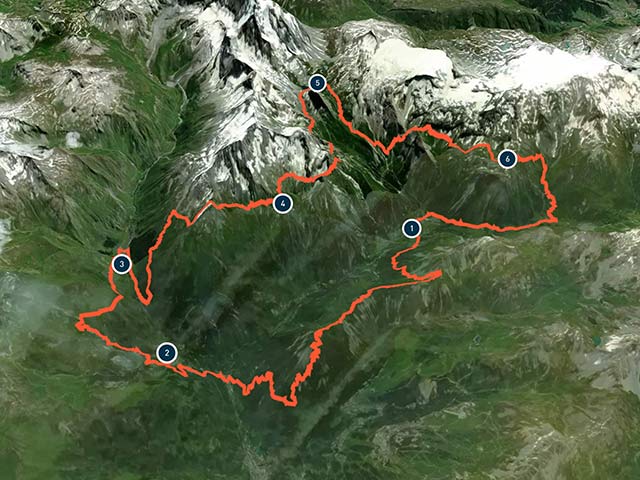 Map of Tour of the Vanoise Full Route